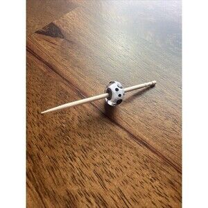 Trollbeads 925 Glass Clear White With Black Dots Single Bead Charm